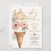 ブライダルシャワーアイスクリーム彼女はスクープされている 招待状 (正面)