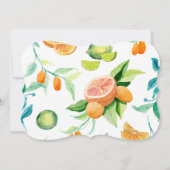 ブライダルシャワーアウト素朴ドアガーデンレモンオレンジ 招待状 (裏面)