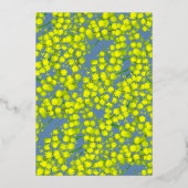 ブライダルシャワーアカシアイエローアートの花 箔招待状 (裏面)