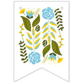 ブライダルシャワーアクアと黄色の野生結婚の花 バンティングフラッグ (第1の旗)