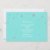 ブライダルシャワーアクア&シルバーグリッターカーモダンド 招待状 (裏面)