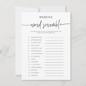 ブライダルシャワーアクティビティカードワードスクランブルゲーム 招待状 (正面)