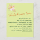 ブライダルシャワーアクティビティボーホフローラワイアーストゲーム (裏面)