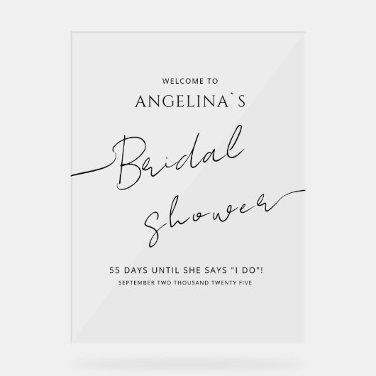 ブライダルシャワーアクリルサイン歓迎 アクリルサイン (正面)