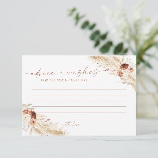 ブライダルシャワーアドバイスとウィッシュズカードボホブライダル 招待状 (スタンド正面)