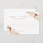 ブライダルシャワーアドバイスとウィッシュズカードボホブライダル 招待状 (正面/裏面)