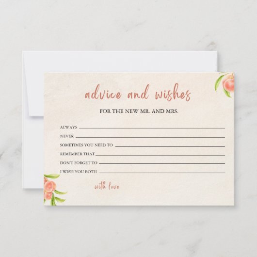 ブライダルシャワーアドバイスとウィッシュズカード サンキューカード (正面)