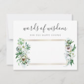 ブライダルシャワーアドバイスのためのBride Navyフローラ 招待状 (正面)