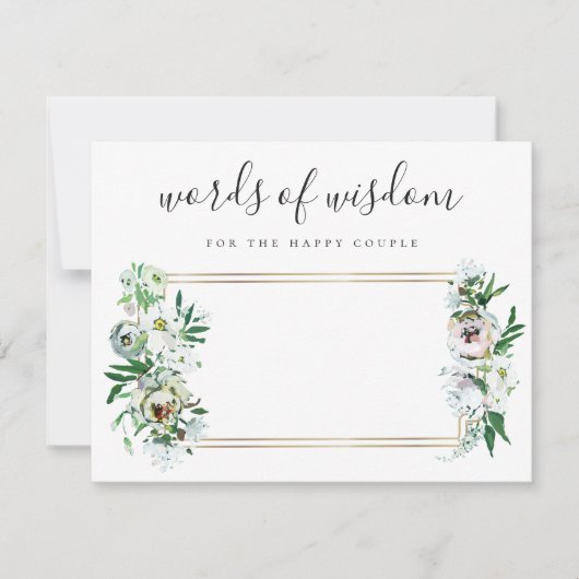 ブライダルシャワーアドバイスのためのBride Navyフローラ 招待状 (正面)