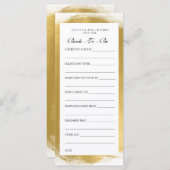 ブライダルシャワーアドバイスカードの金ゴールド絵を描ルック (正面/裏面)