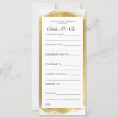 ブライダルシャワーアドバイスカードの金ゴールド絵を描ルック (正面)