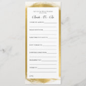 ブライダルシャワーアドバイスカードの金ゴールド絵を描ルック アドバイスカード (正面)