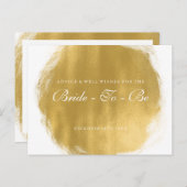 ブライダルシャワーアドバイスカードの金ゴールド絵を描ルック アドバイスカード (正面/裏面)