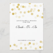 ブライダルシャワーアドバイスカードゴールドフォイルグリッターライト アドバイスカード (裏面)