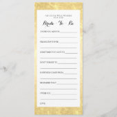 ブライダルシャワーアドバイスカードゴールドフォイルスターズ紙吹雪 アドバイスカード (正面)