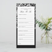 ブライダルシャワーアドバイスカードシルバーミッドナイトグラム 招待状 (スタンド正面)
