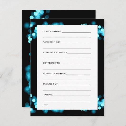 ブライダルシャワーアドバイスカードターコイズハリウッドグラム アドバイスカード (正面/裏面)