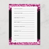 ブライダルシャワーアドバイスカードパーティースパークピンク アドバイスカード (正面)