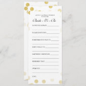 ブライダルシャワーアドバイスカードフェイクゴールドフォイルグリッター 招待状 (正面/裏面)