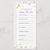 ブライダルシャワーアドバイスカードフェイクゴールドフォイルグリッター 招待状 (正面)