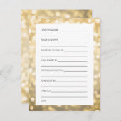 ブライダルシャワーアドバイスカード金ゴールドグリッターライト アドバイスカード (正面/裏面)