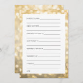 ブライダルシャワーアドバイスカード金ゴールドグリッターライト アドバイスカード (正面/裏面)