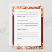 ブライダルシャワーアドバイスカード金ゴールドラきらめくイト 招待状 (正面)