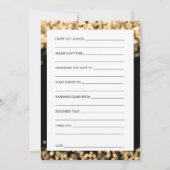 ブライダルシャワーアドバイスカード金ゴールド灯 招待状 (正面)