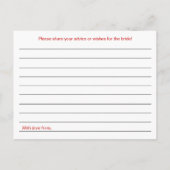 ブライダルシャワーアドバイスカード アドバイスカード (裏面)