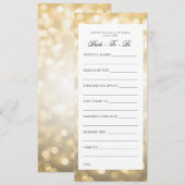 ブライダルシャワーアドバイスカード ゴールドグリッター ライト 招待状 (正面/裏面)