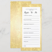 ブライダルシャワーアドバイスカード ゴールドホイル スターズ コンフェッティ (正面/裏面)