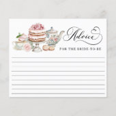 ブライダルシャワーアドバイスカード – 茶パーティーテーマ (正面)