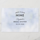 ブライダルシャワーアドバイスゲームクラウド9パステルブルーシック 便箋 (裏面)