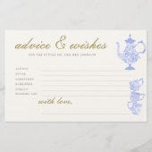 ブライダルシャワーアドバイスゲームティーセット中国レース金ゴールド 便箋 (正面)