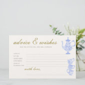 ブライダルシャワーアドバイスゲームティーセット中国レース金ゴールド 便箋 (スタンド正面)