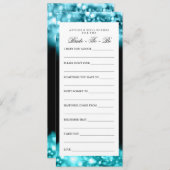 ブライダルシャワーアドバイスターコイズきらめくライト アドバイスカード (正面/裏面)