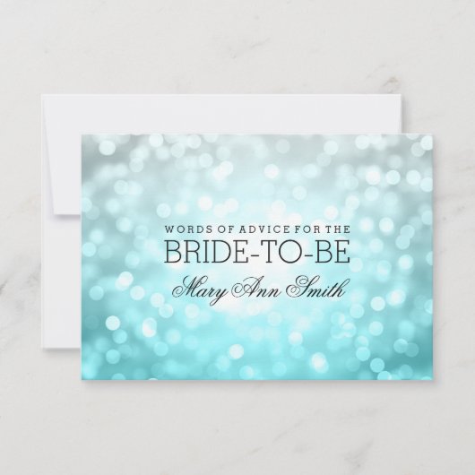 ブライダルシャワーアドバイスビーチグラデーショングリッター灯 招待状 (正面)
