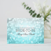 ブライダルシャワーアドバイスビーチグラデーショングリッター灯 招待状 (スタンド正面)