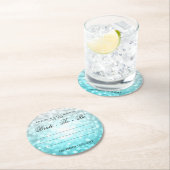 ブライダルシャワーアドバイスビーチグラデーション《写真》ぼけ味灯 ラウンドペーパーコースター (インサイチュ)