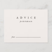 ブライダルシャワーアドバイスブライドブラックとトープ アドバイスカード (正面)