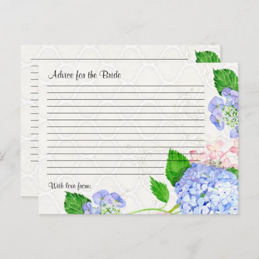 ブライダルシャワーアドバイスブライドブルーアジサイフローラ ポストカード (正面/裏面)
