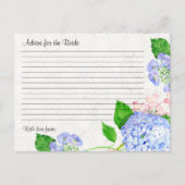 ブライダルシャワーアドバイスブライドブルーアジサイフローラ ポストカード (正面)