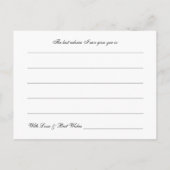 ブライダルシャワーアドバイスポストカード – ブライダルガウン アドバイスカード (裏面)