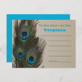 ブライダルシャワーアドバイスポストカード – 孔雀の羽根 アドバイスカード (正面/裏面)