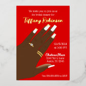 ブライダルシャワーアフリカ系アメリカ実在人 箔招待状 (正面)