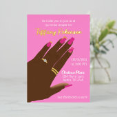 ブライダルシャワーアフリカ系アメリカ実在人 箔招待状 (立ち正面)