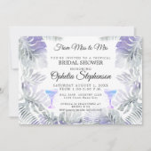 ブライダルシャワーアメジストトロピカルリーフェイスウォーター色 招待状 (正面)