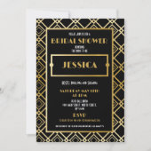 ブライダルシャワーアールデコ1920の金ゴールドパーティー招待状 招待状 (正面)