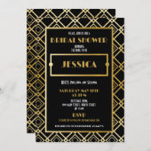 ブライダルシャワーアールデコ1920の金ゴールドパーティー招待状 招待状 (正面/裏面)