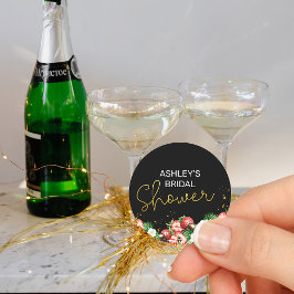 ブライダルシャワーイチゴと花 ラウンドシール